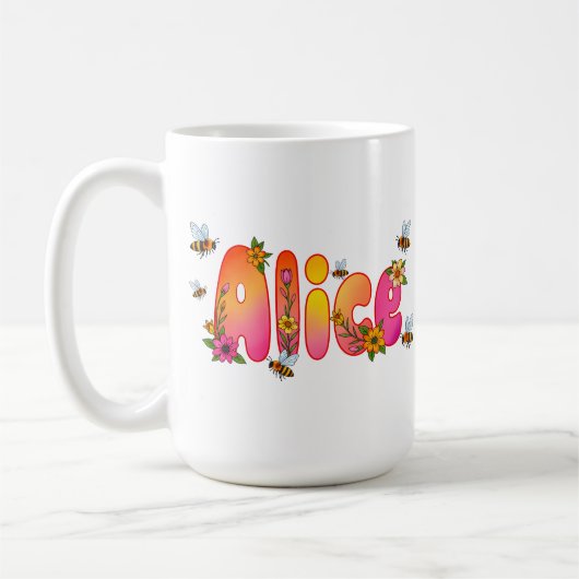 Alice - Floral and Bee Design Mug Kaffeetasse (Links)