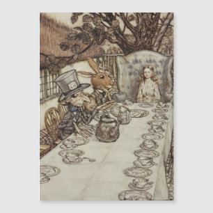 Alice Geburtstag Nicht-Geburtstag Hasen Hutmacher  Magnetkarte