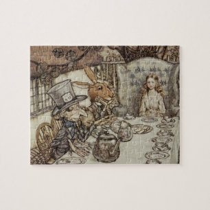 Alice Geburtstag Nicht-Geburtstag Hasen Hutmacher  Puzzle