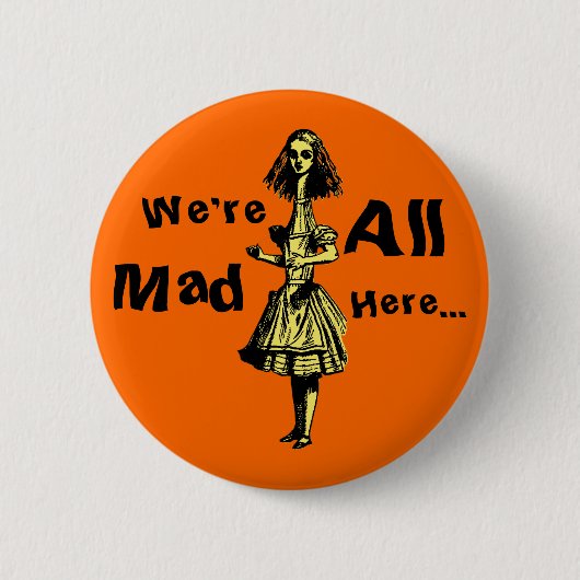 Alice Gestreckt in Wonderland Button (Vorderseite)