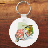 Alice glimpses Wonderland through a tiny door! Schlüsselanhänger (Vorderseite)