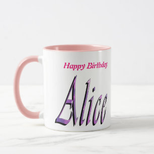 Alice, glücklicher Geburtstag, rosa Combo-Tasse Tasse