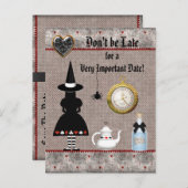 Alice Halloween Baby Dusche Save the Date Ankündigungspostkarte (Vorne/Hinten)