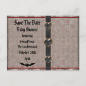 Alice Halloween Baby Dusche Save the Date Ankündigungspostkarte (Rückseite)