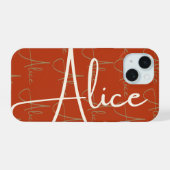 Alice Handwriting Name Pattern iPhone 15 Hülle (Rückseite (Horizontal))