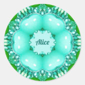 ALICE ~ Helles Abstraktes Fraktal Muster ~ Klassis Runder Aufkleber (Vorderseite)