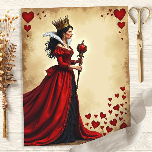 Alice Herzkönigin Rotes Szepter Scrapbook Papier