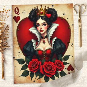 Alice Herzkönigin Spielkarten Scrapbook Papier