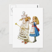 Alice hilft der Weißen Königin im Wunderland Postkarte (Vorne/Hinten)