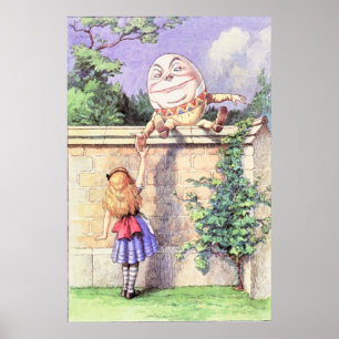 Alice & Humpty Dumpty Vollfarbigkeit Poster