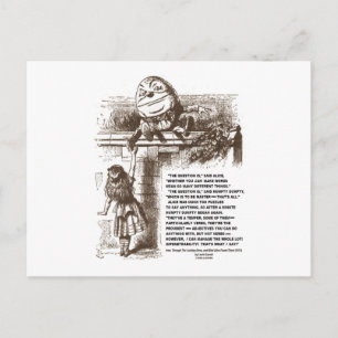 Alice Humpty Dumpty Wonderland Conversation Zitat Postkarte