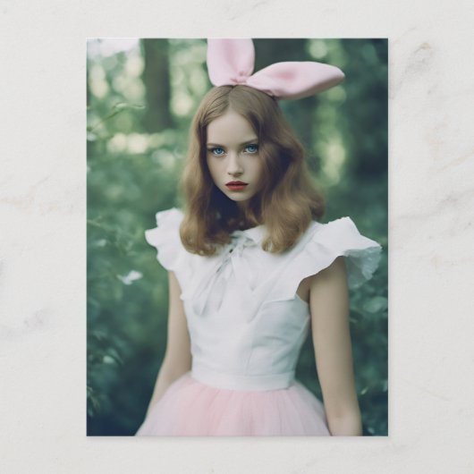 Alice im Forest Fashion Expired Film Foto Postkarte (Vorderseite)