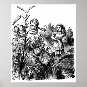Alice im Garten Live-Blume Poster