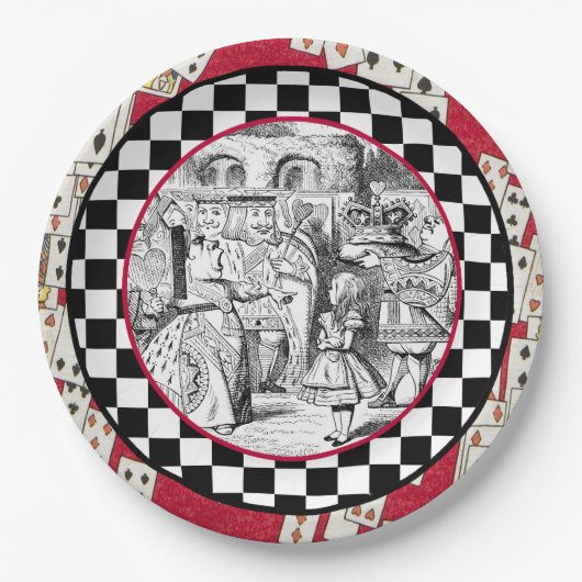 Alice im Hof 1 der Königin Pappteller (Vorderseite)