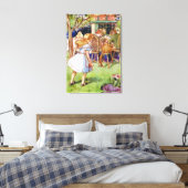 Alice im Mad Hatters Tea Party im Wunderland Leinwanddruck (Insitu (Schlafzimmer))