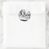 Alice im Mad Tea Party Runder Aufkleber (Tasche)