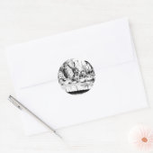 Alice im Mad Tea Party Runder Aufkleber (Umschlag)