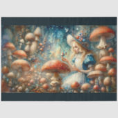 Alice im Märchen-Pilzwald Decoupage Seidenpapier (Vorderseite)