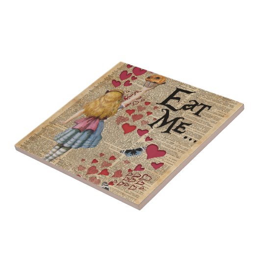 Alice im Märchenland essen mich Muffin Fliese (Seite)