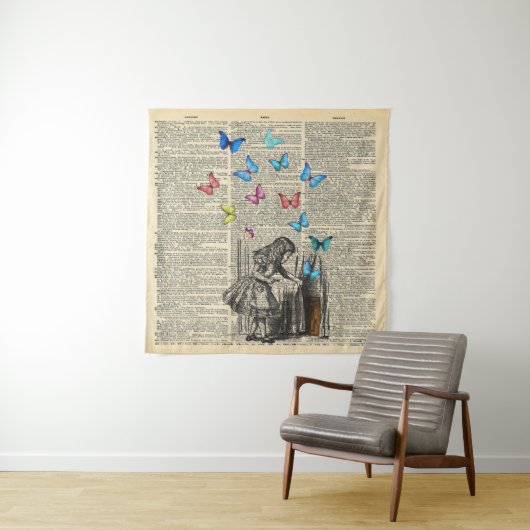 Alice im Märchenland ließ das Abenteuer anfangen Wandteppich (Beispiel)