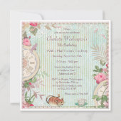 Alice im Paris-Shabby Chic-Geburtstag Einladung (Rückseite)