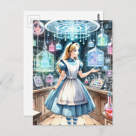Alice im Steampunkapothekar Postkarte (Vorne/Hinten)