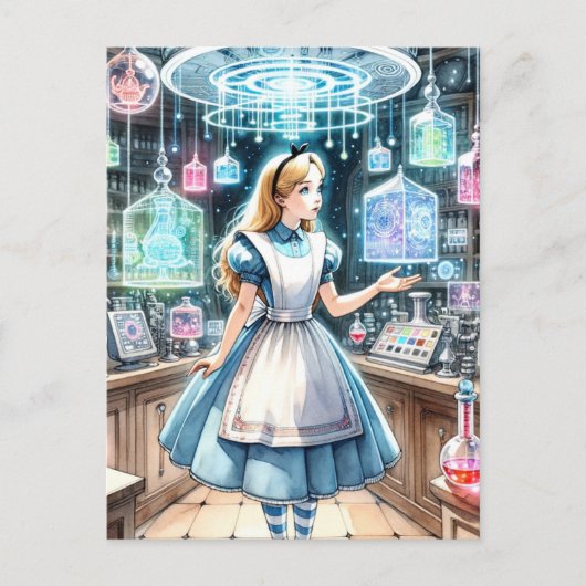 Alice im Steampunkapothekar Postkarte (Vorderseite)