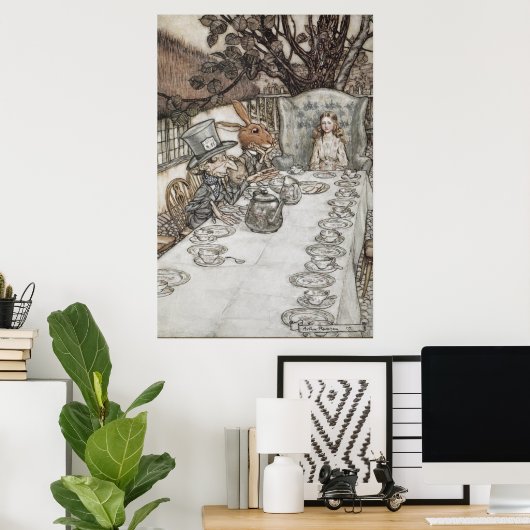 Alice im Tea-Party von Mad Hatter Poster (Heimbüro)