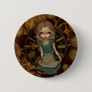 "Alice im Uhrwerk" Knopf Button