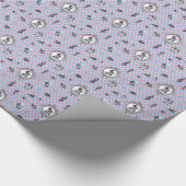 Alice im Winter Wonderland auf rosa/blauem Hinterg Geschenkpapier (Ecke)
