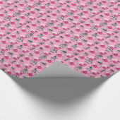 Alice im Winter Wunderland auf rosa Streifen Geschenkpapier (Ecke)