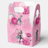 Alice im Winter Wunderland auf rosa Streifen Geschenkschachtel (Geöffnet)