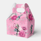 Alice im Winter Wunderland auf rosa Streifen Geschenkschachtel (Vorderseite)