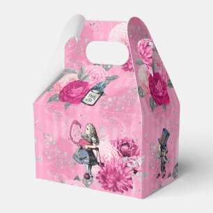 Alice im Winter Wunderland auf rosa Streifen Geschenkschachtel