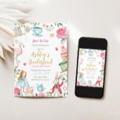 Alice im Wunderland 1. Geburtstag Einladung