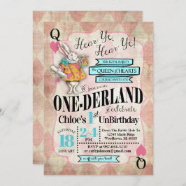 Alice im Wunderland 1. Geburtstag Einladungen