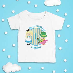 Alice im Wunderland 1. Geburtstag Niedlich Persona Baby T-shirt