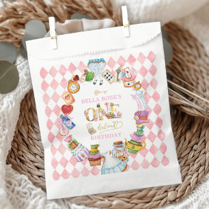 Alice im Wunderland 1. Geburtstag Pink  Geschenktütchen