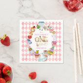 Alice im Wunderland 1. Geburtstag Pink Serviette (Beispiel)