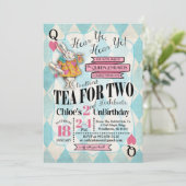 Alice im Wunderland 2. Geburtstag Einladungen (Stehend Vorderseite)