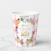 Alice im Wunderland 2. Geburtstag Pink  Pappbecher (Vorderseite)