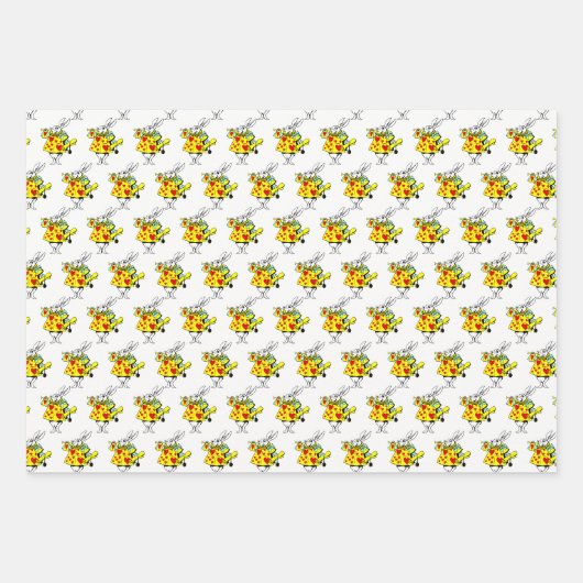 ALICE IM WUNDERLAND 3 GESCHENKPAPIER SET (Vorderseite)