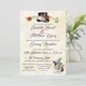 Alice im Wunderland Abend Einladung (Stehend Vorderseite)