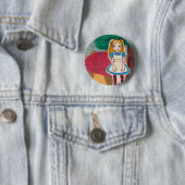 Alice im Wunderland - abgestreifte Socken Button (Beispiel)