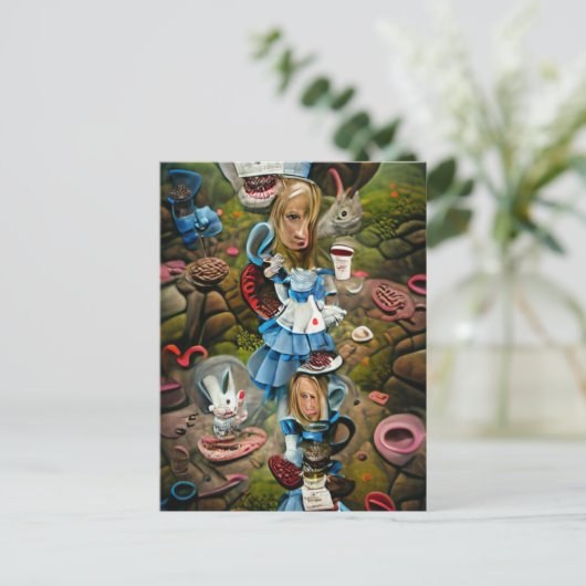 Alice im Wunderland AI Gone falsch Postkarte (Stehend Vorderseite)