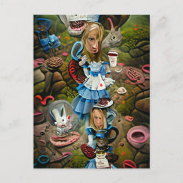 Alice im Wunderland AI Gone falsch Postkarte