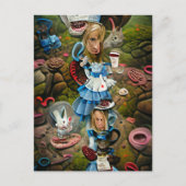 Alice im Wunderland AI Gone falsch Postkarte (Vorderseite)