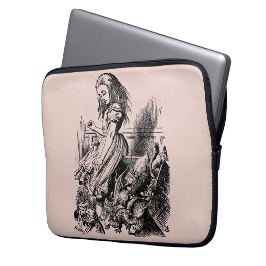 Alice im Wunderland - Alice im Wunderland rosa Laptopschutzhülle (Vorderseite Links)