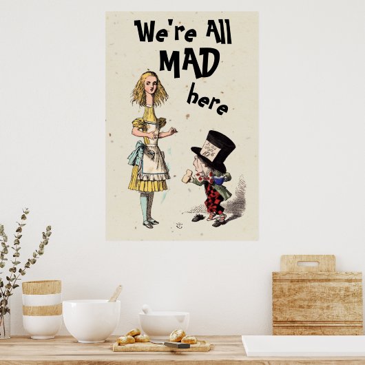 Alice im Wunderland - Alice & Mad Hatter Poster (Küche)