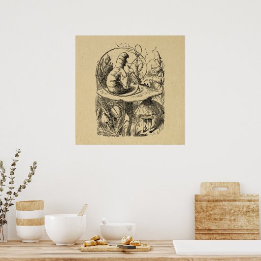 Alice im Wunderland Alice mit der Raupe Poster (Küche)